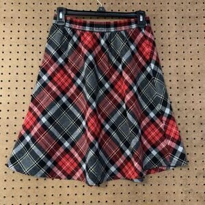 VTG Preppy Wool Skater Plaid Skirt Christmas Red‎ Academia Eccobay Medium